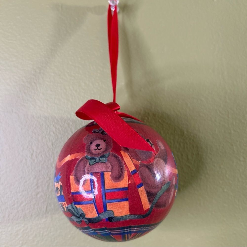 Holiday Teddy Bear Red Christmas Ornament